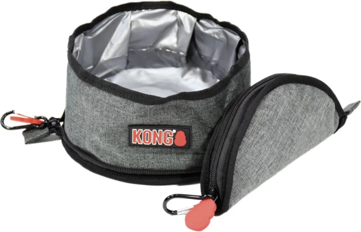 KONG Waterbuil Hond - Opvouwbare Waterbak - Grijs
