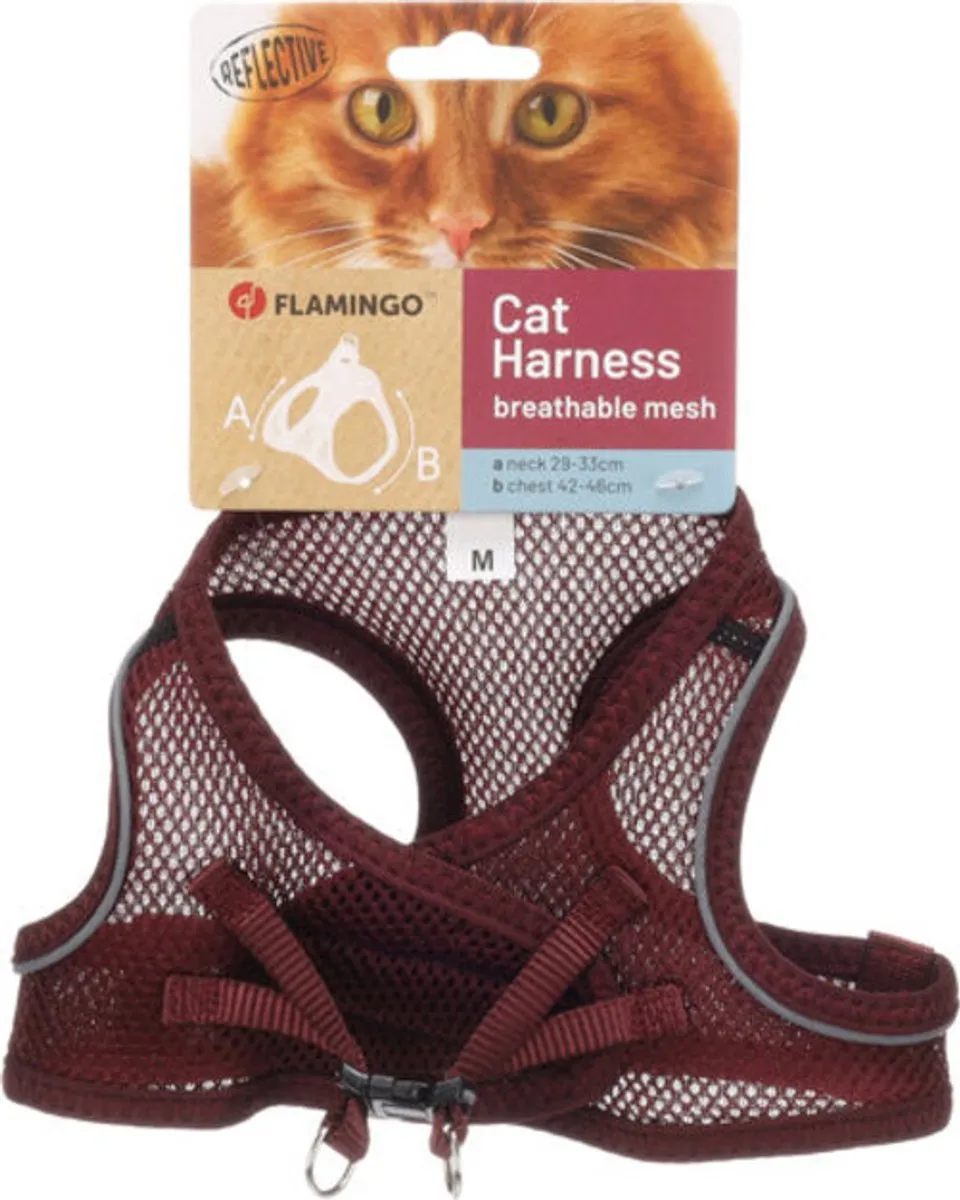 Flamingo Step&Go Kattenharnas Berta - M - Aubergine