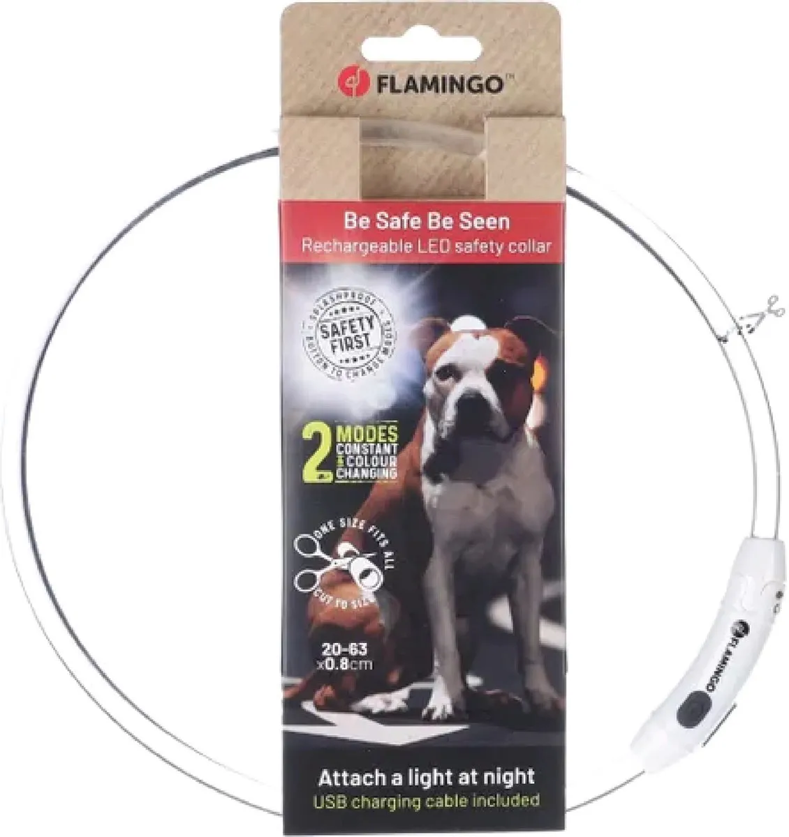 Flamingo Raina Halsband LED - Multicolor - 20-63cm