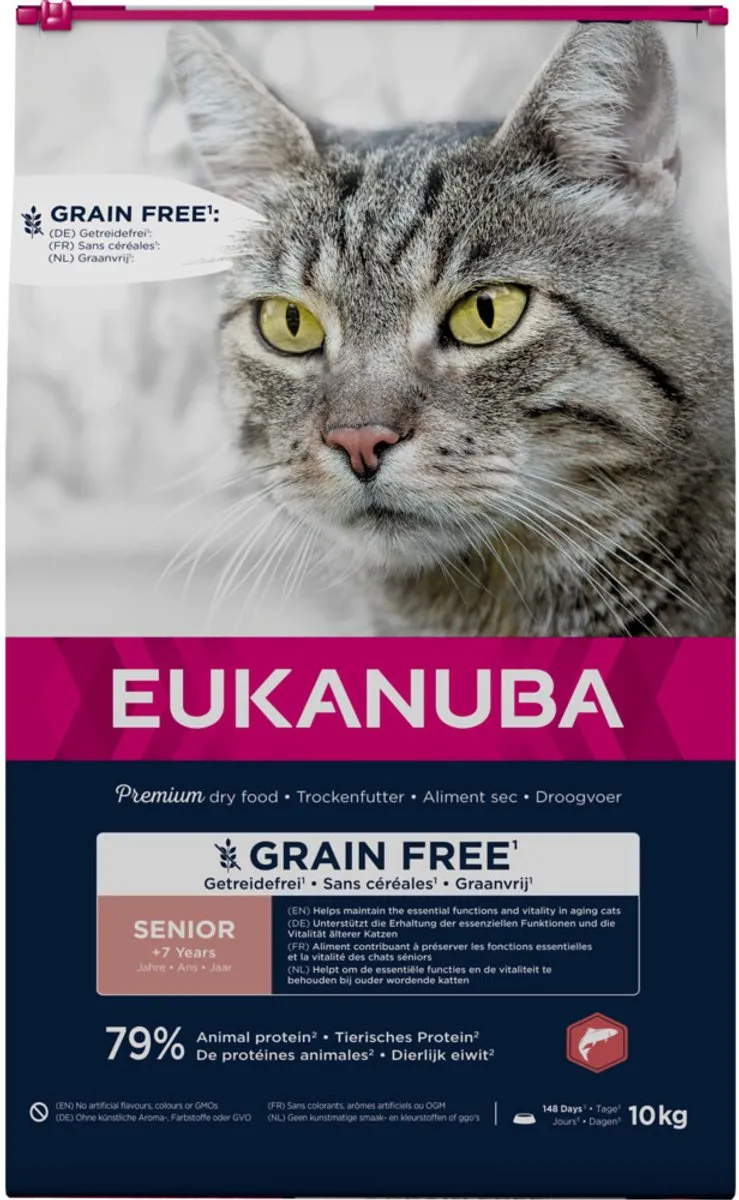 Eukanuba Droog Kattenvoer Senior Graanvrij Zalm 10kg