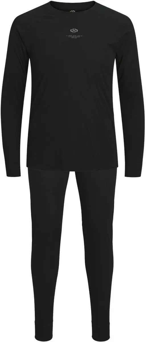 Jack & Jones Heren Thermo Ondergoed Set JACLESLEY Ski Thermoset Zwart