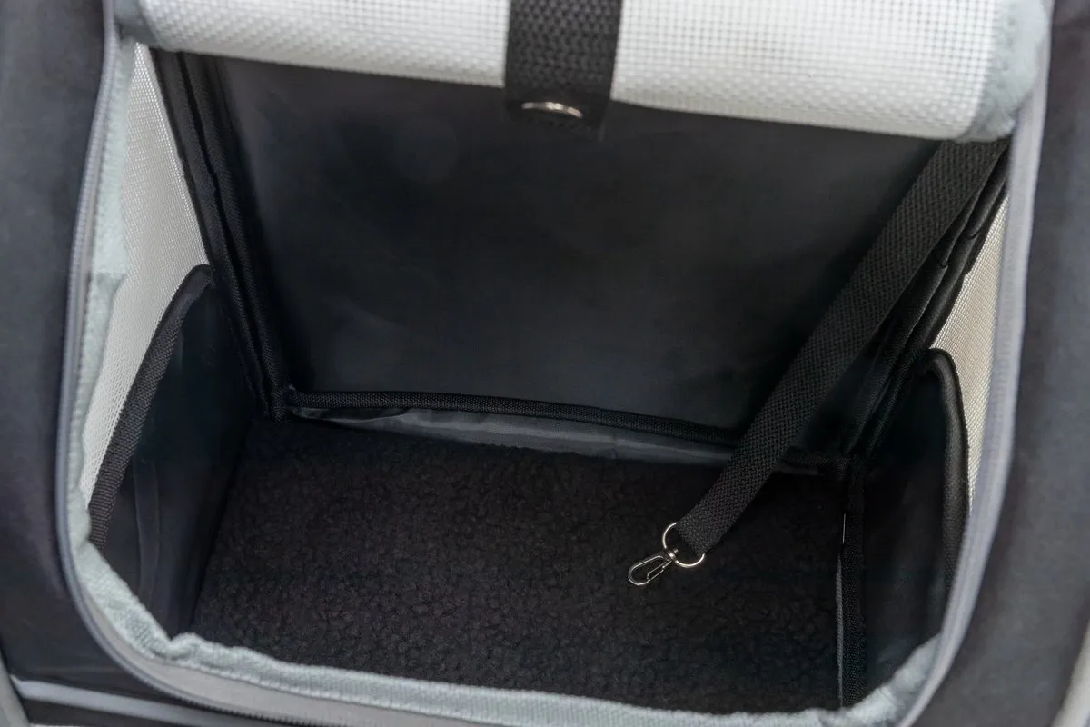 Trixie Chloe Rugtas - Lichtgrijs/Zwart 39x27x43cm