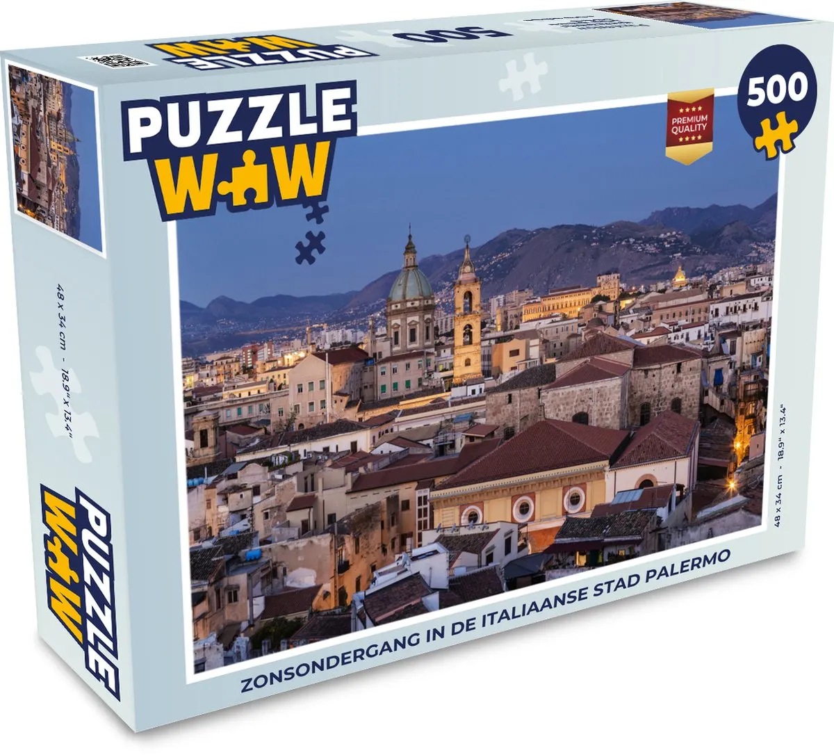 PuzzleWow Palermo Italië Legpuzzel 500 Stuks - Multicolor
