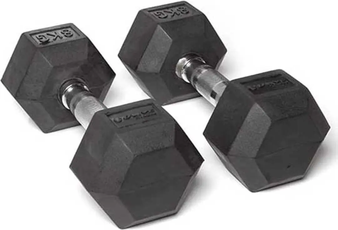 Olive Rubber Hex Dumbbells 8 kg