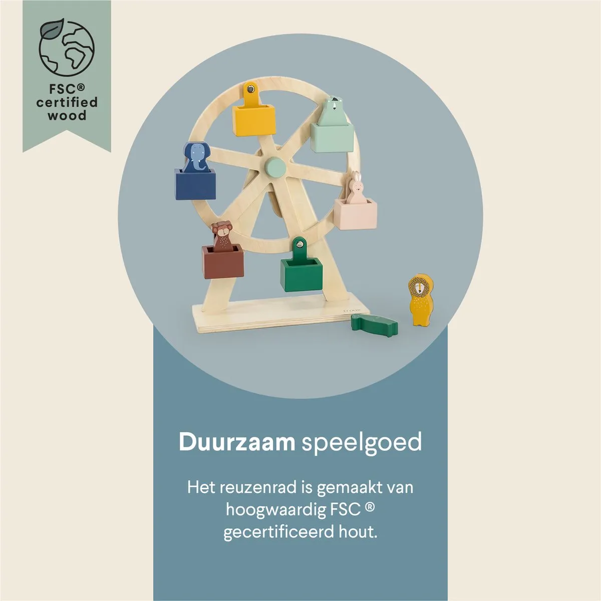 Trixie Houten Reuzenrad - 6 Dieren - FSC 36-802