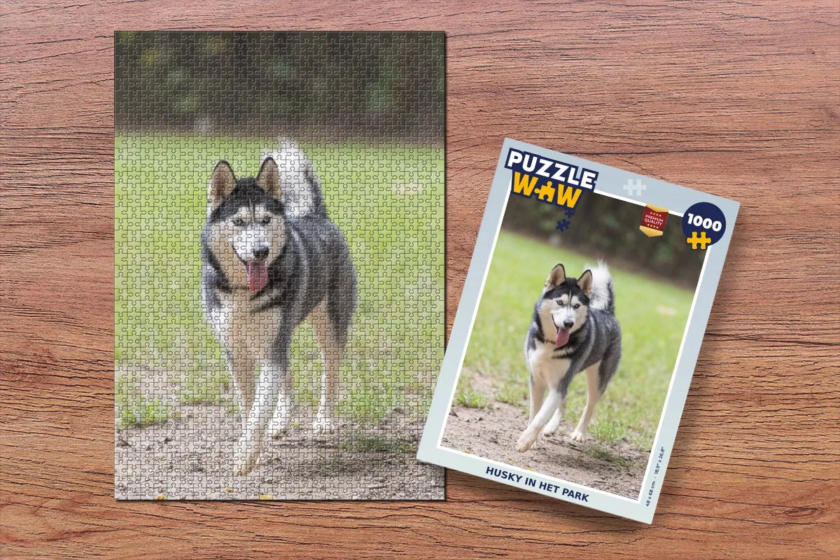 PuzzleWow Husky in het Park Legpuzzel 1000 Stuks - Multicolor