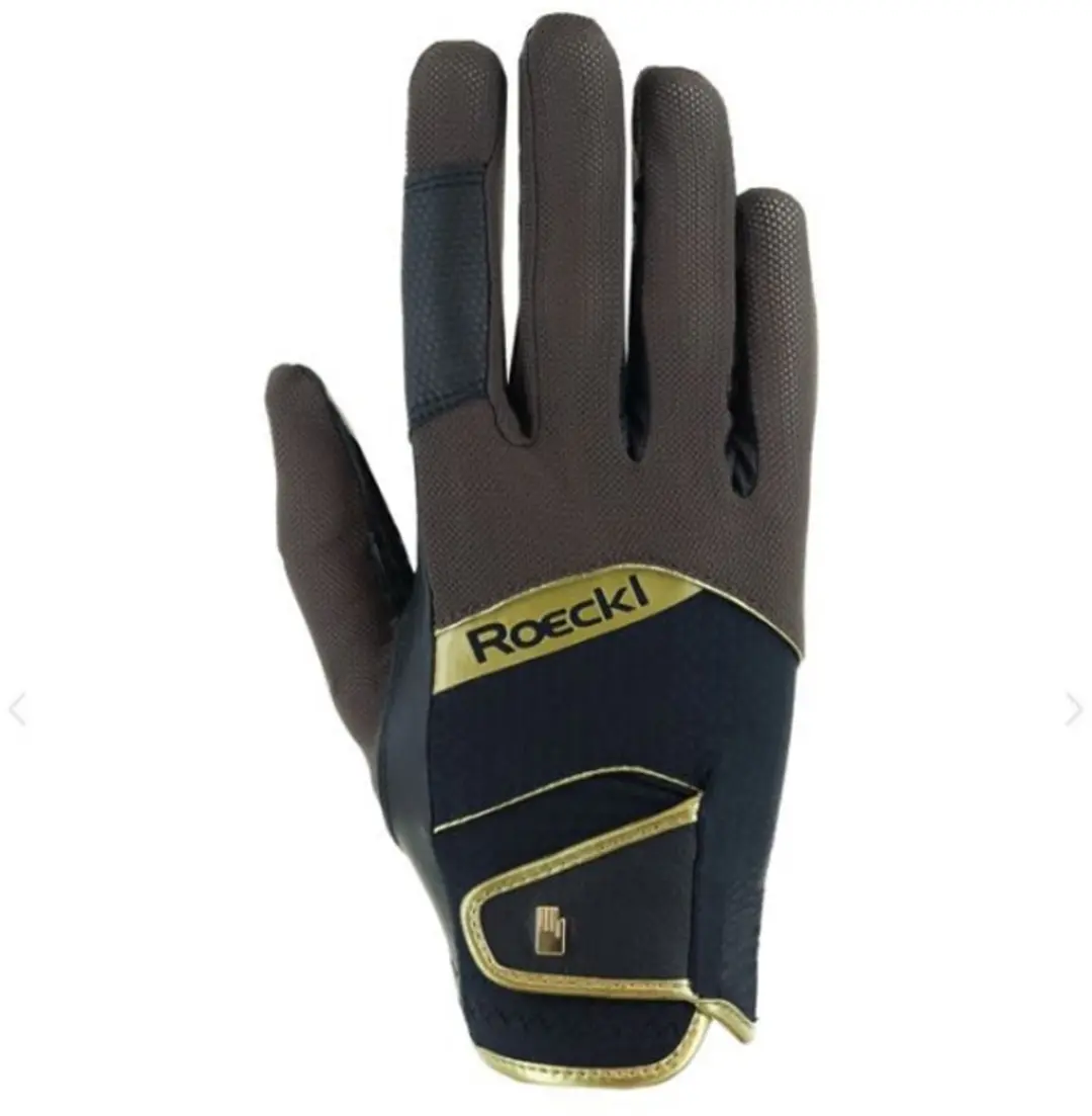 Rijhandschoen Millero Dark Mocca/gold