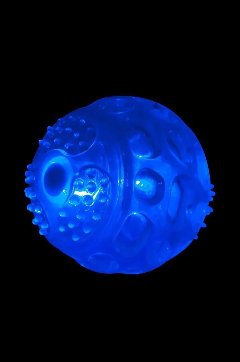 Flamingo Bordy Bal Blauw - LED & Piepgeluid - Ø7,5cm - afbeelding 3 van 6