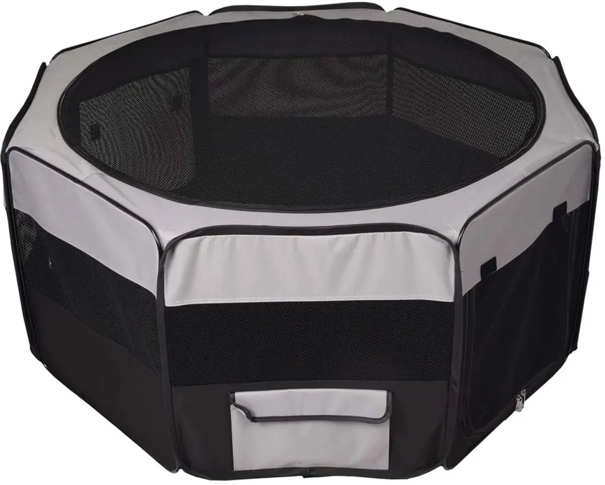 Flamingo Smart Top Opvouwbare Puppyren - 87.5cm - Grijs/Zwart