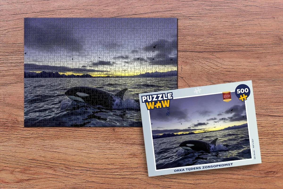 PuzzleWow Orka tijdens zonsopgang Legpuzzel 500 Stuks - Multicolor