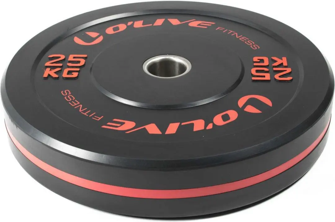 Olive Olympische Bumper Plate 25kg Zwart 25 kg