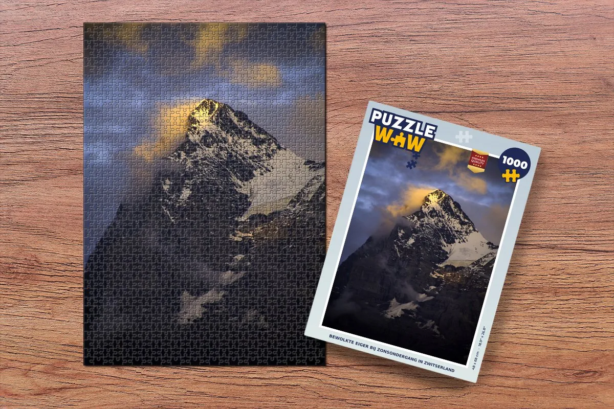 PuzzleWow Bewolkte Eiger Zwitserland Legpuzzel 1000 Stuks