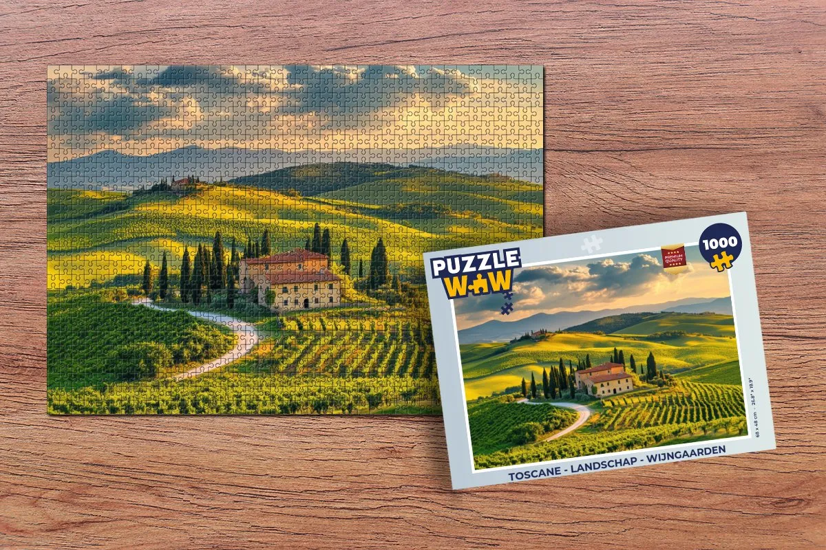 PuzzleWow Toscane Landschap Legpuzzel 1000 Stuks - Groen