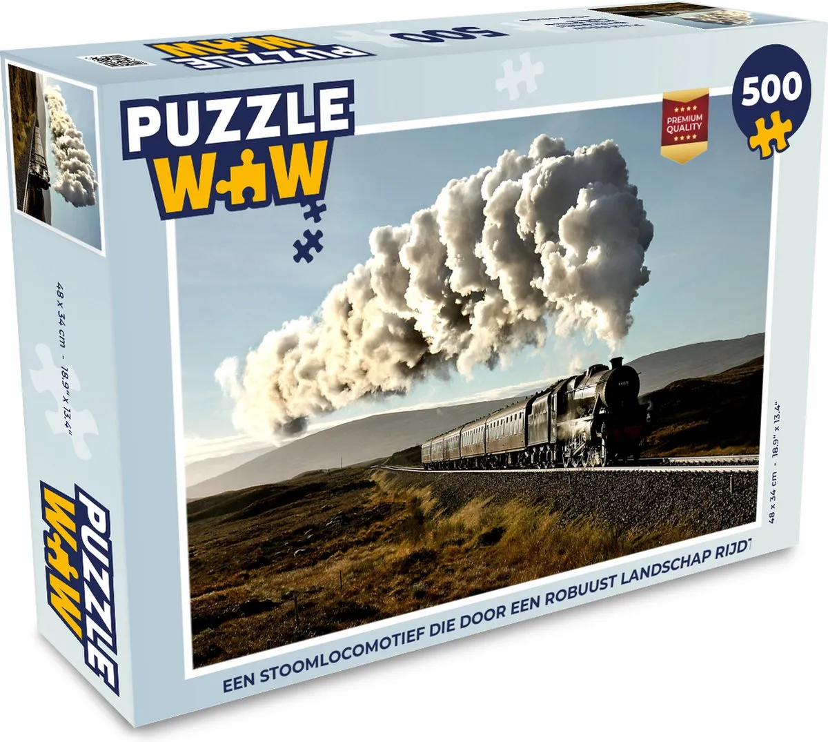 PuzzleWow Legpuzzel Stoomlocomotief Landschap 500 Stuks