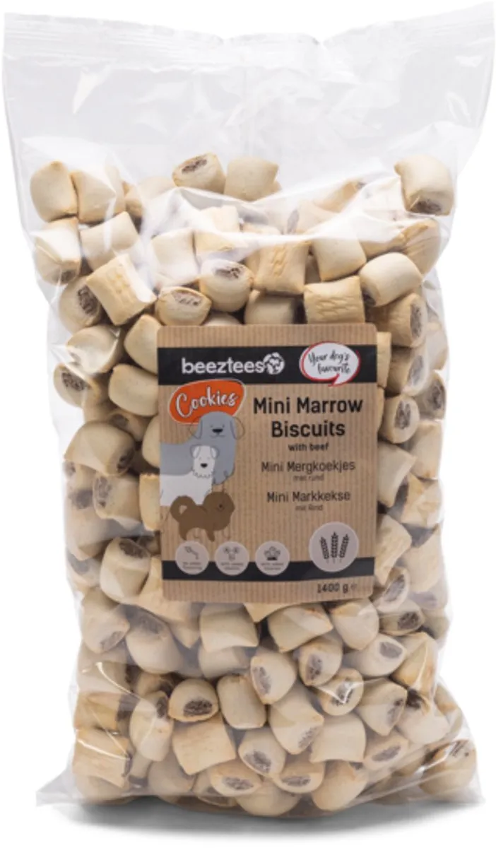 Beeztees Mini Mergkoekjes Rund - 1400 gram