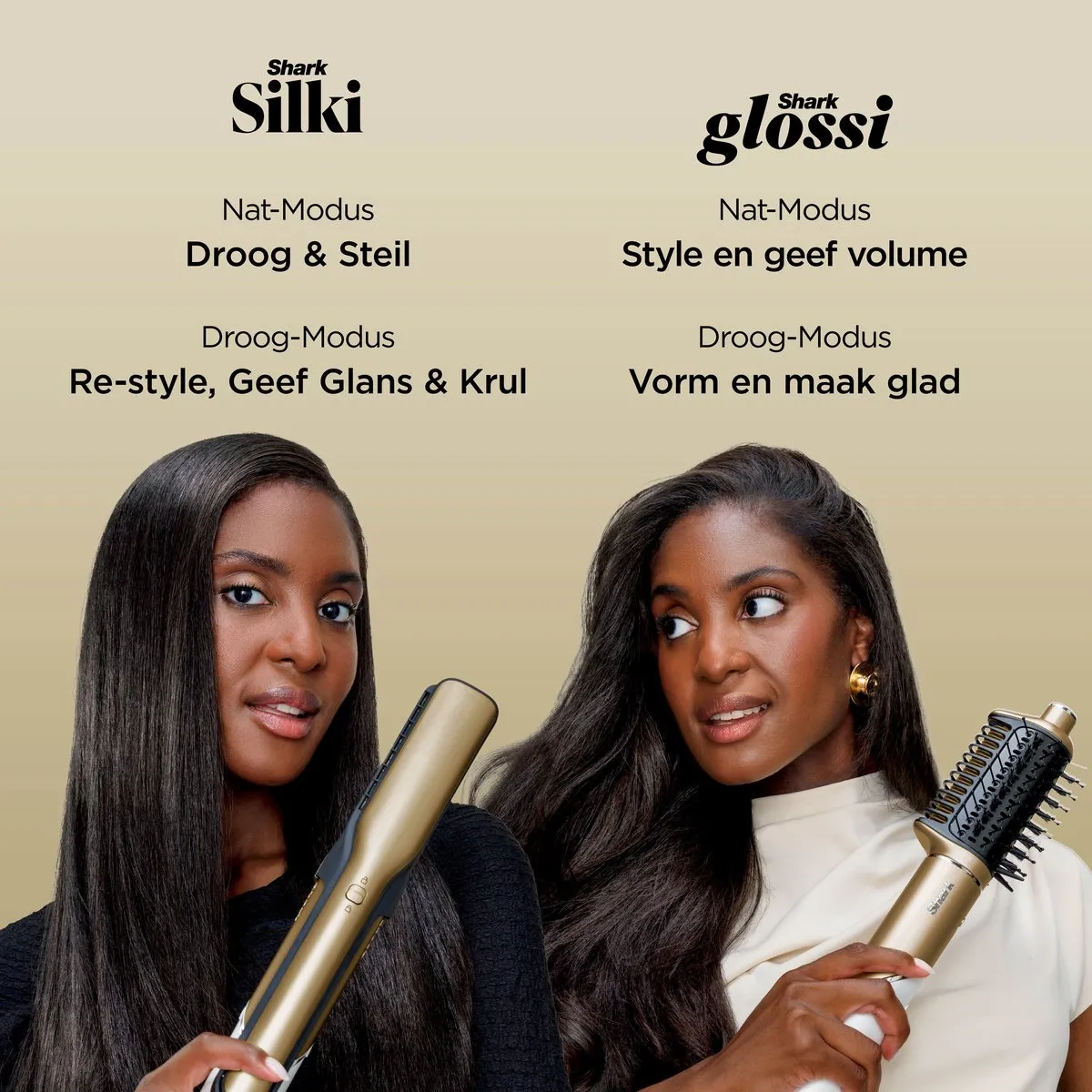 Shark Glam 5-in-1 Multistyler HD6052SEU - 5 standen - Wit/Goud