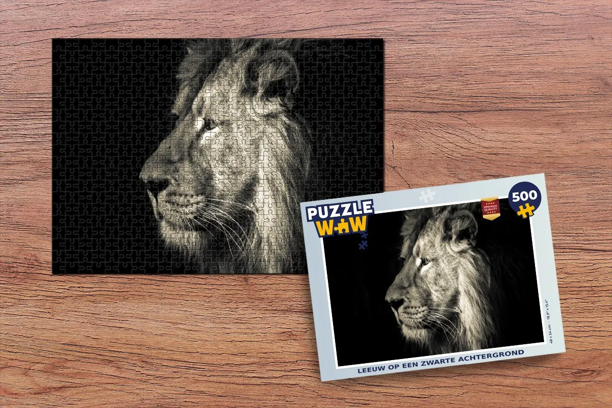 PuzzleWow Leeuw Portret Legpuzzel 500 Stuks - Multicolor