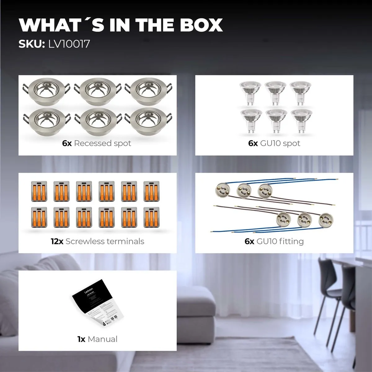 Ledvion 6X SMART LED Inbouwspot Rio - 6 Stuks - RVS - RGBW