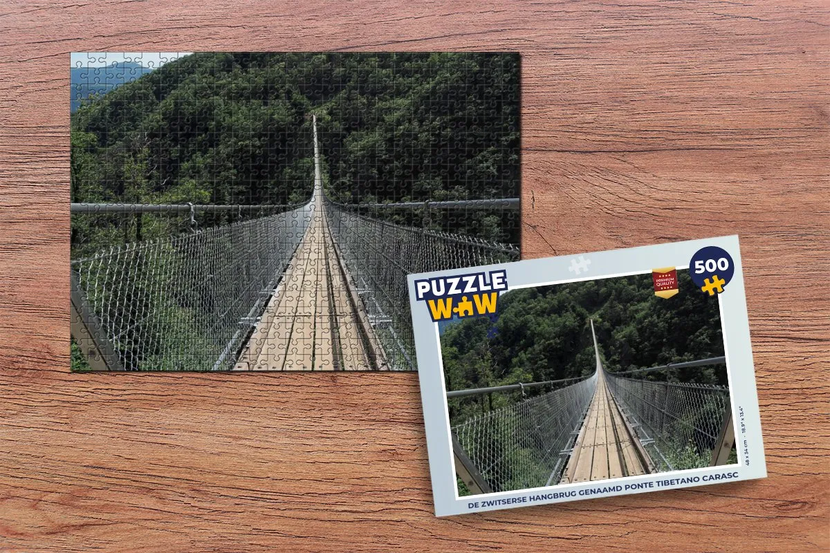 PuzzleWow Ponte Tibetano Carasc Legpuzzel 500 Stuks - Multicolor