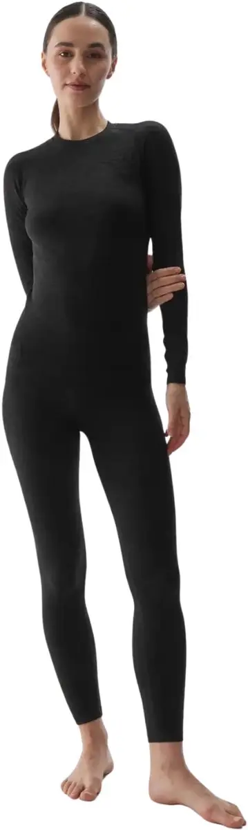 4F T-shirt Thermo Naadloos Dames Zwart allover 20A