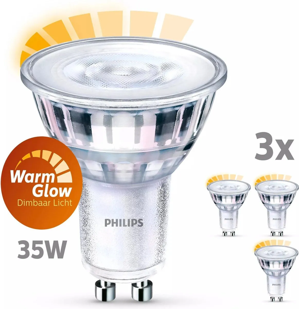 Philips LED Spot GU10 RGB 2.6W - 3 Stuks
