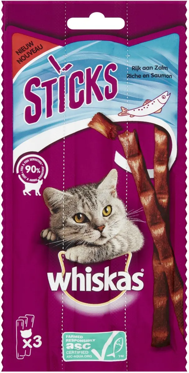Whiskas Sticks Zalm - 3 Stuks