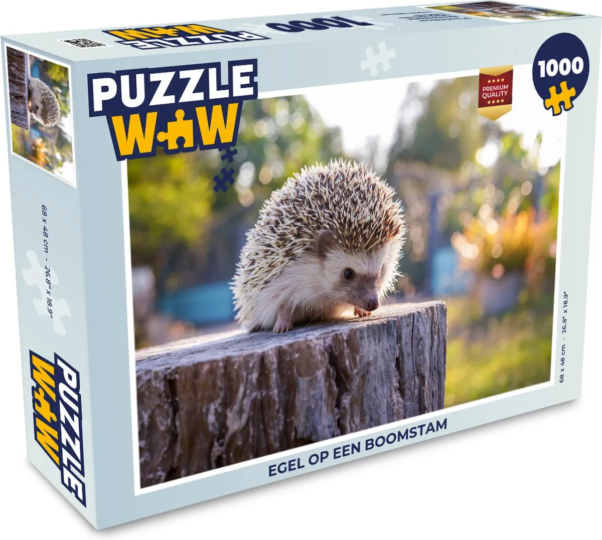 PuzzleWow Legpuzzel Egel op een Boomstam 1000 Stuks
