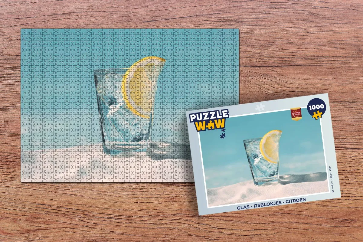 PuzzleWow Glas IJsblokjes Citroen Puzzle - 1000 Stukken