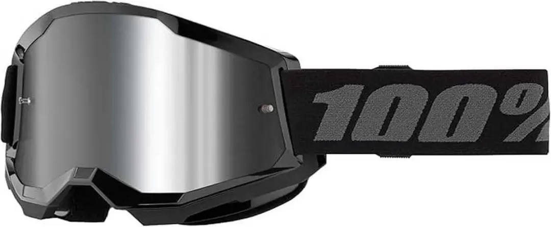 100% Strata 2 Crossbril Motocross - Zwart/Grijs - afbeelding 2 van 3