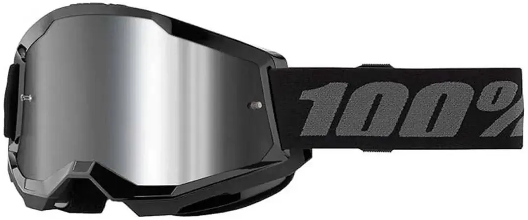 100% Strata 2 Crossbril Motocross - Zwart/Grijs - afbeelding 3 van 3