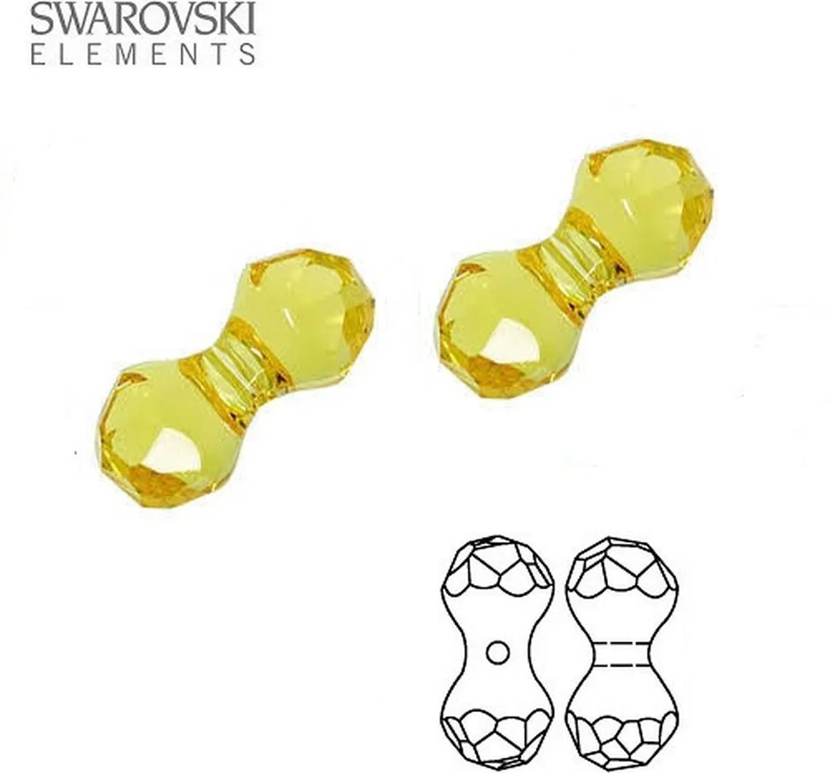 Swarovski Elements Modular Kralen 11x6mm Light Topaz