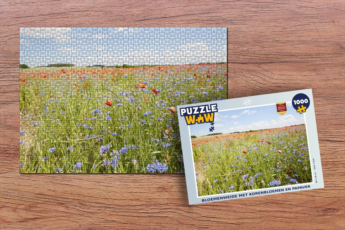 PuzzleWow Bloemenweide Legpuzzel 1000 Stuks - Multicolor
