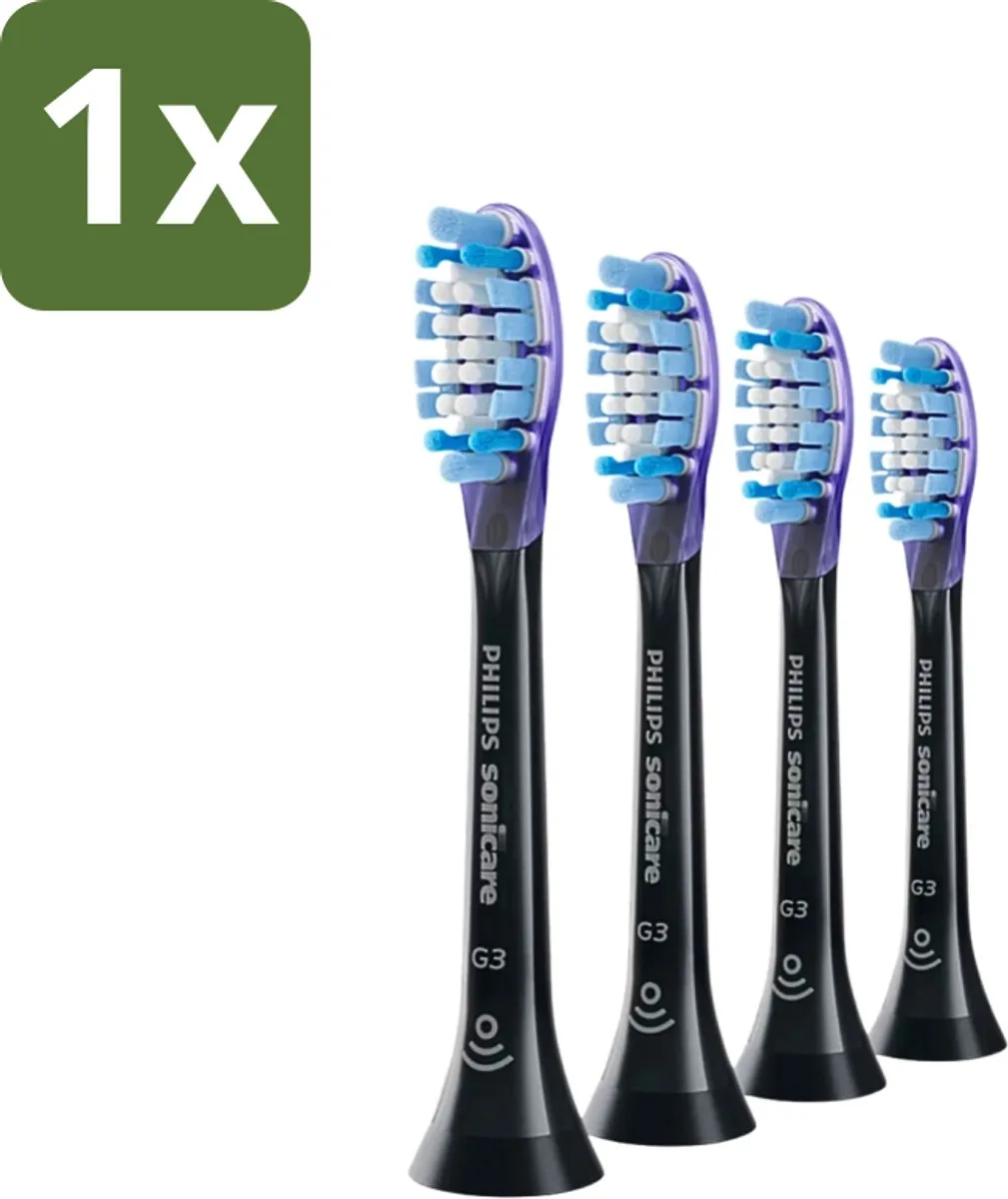 1 x Philips Sonicare - Opzetborstels - G3 Premium Gum Care - Gezond Tandvlees - 4 opzetborstels - HX9054/33 - Tandvleesgezondheid - Tandplakverwijdering - Gevoelig Tandvlees - Gingivitis - Zachte Reiniging