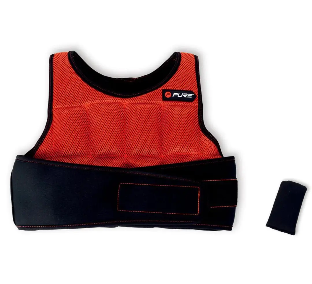 Pure2Improve Weighted Vest 5kg - Rood/Zwart - afbeelding 6 van 6