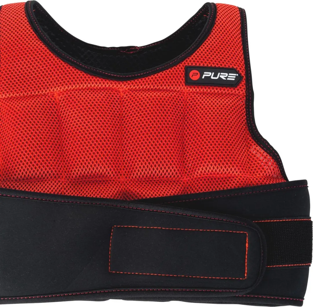 Pure2Improve Weighted Vest 5kg - Rood/Zwart - afbeelding 4 van 6