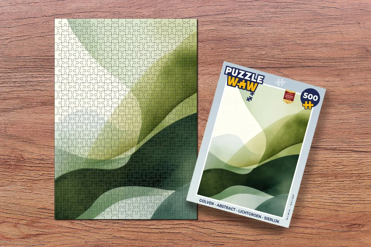 PuzzleWow Golven Abstract Legpuzzel 500 Stuks - Lichtgroen