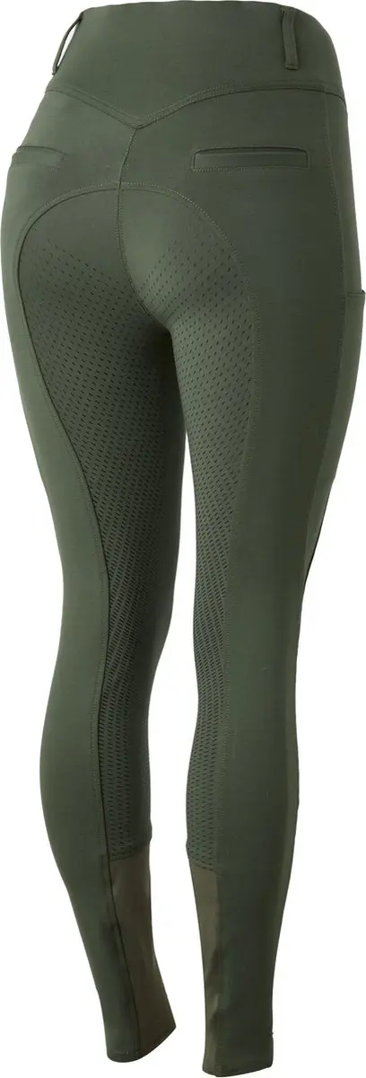 Horze Mira Rijbroek Hoge Taille, fullgrip, Beetle Green, 44