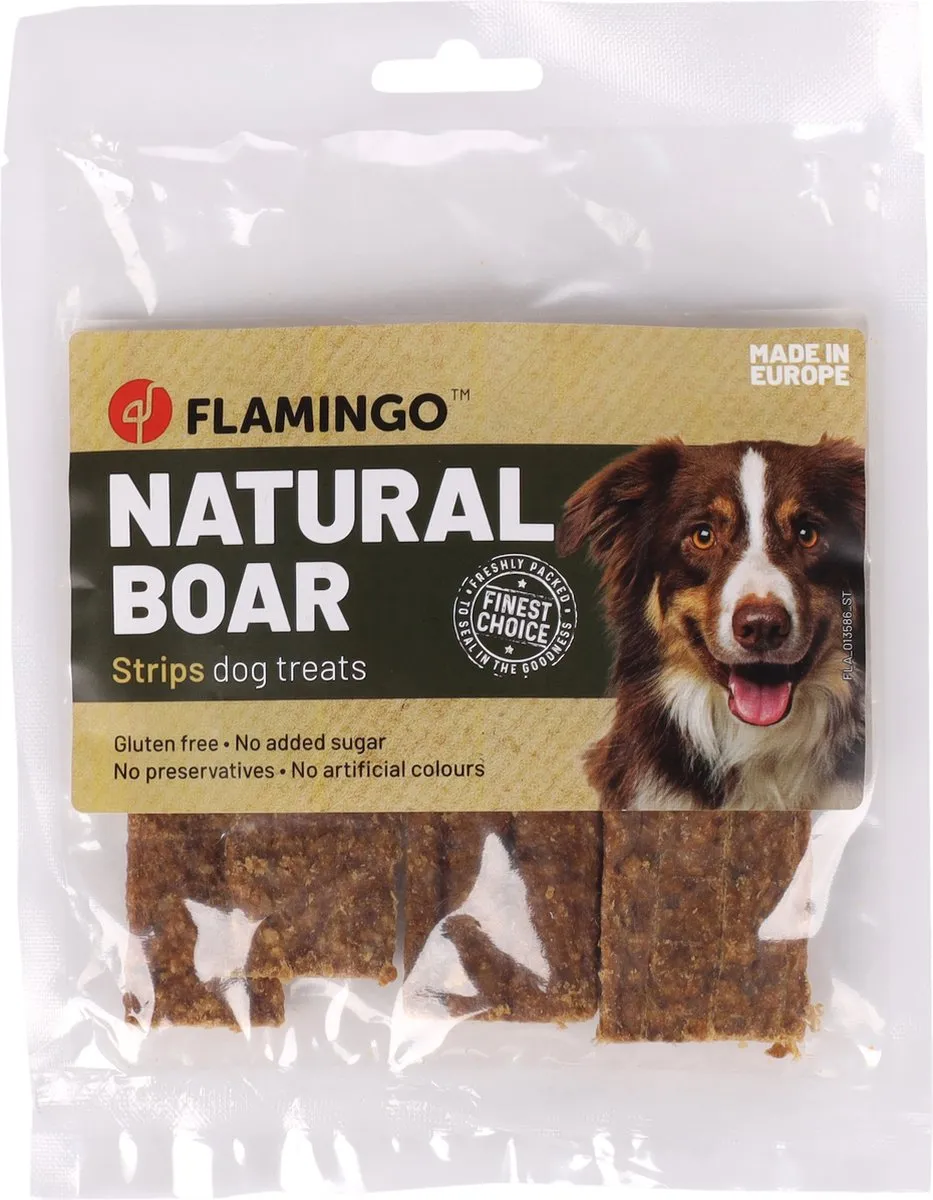 Flamingo Nature Everzwijn Strips Honden 100g
