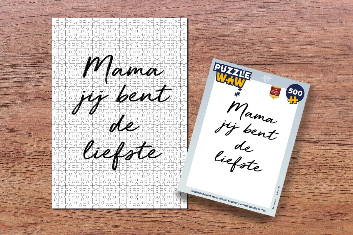 PuzzleWow Mama jij bent de liefste Legpuzzel 500 Stuks - Multicolor