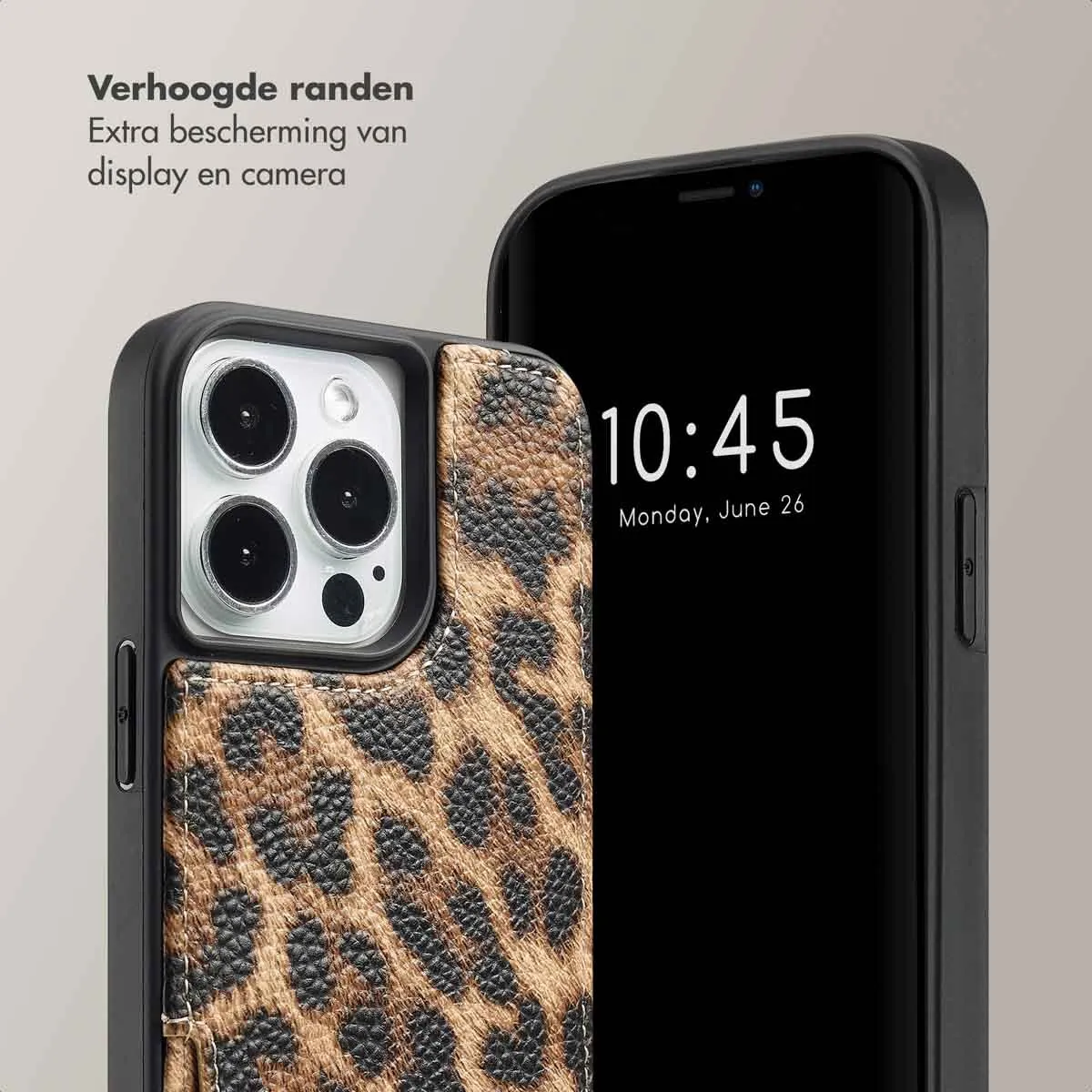 Selencia Hoesje iPhone 13 Pro - Leopard - 2 Pasjes
