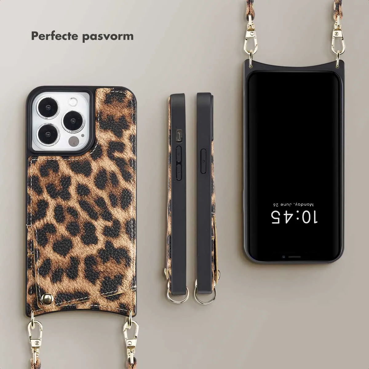 Selencia Hoesje iPhone 13 Pro - Leopard - 2 Pasjes - afbeelding 6 van 6