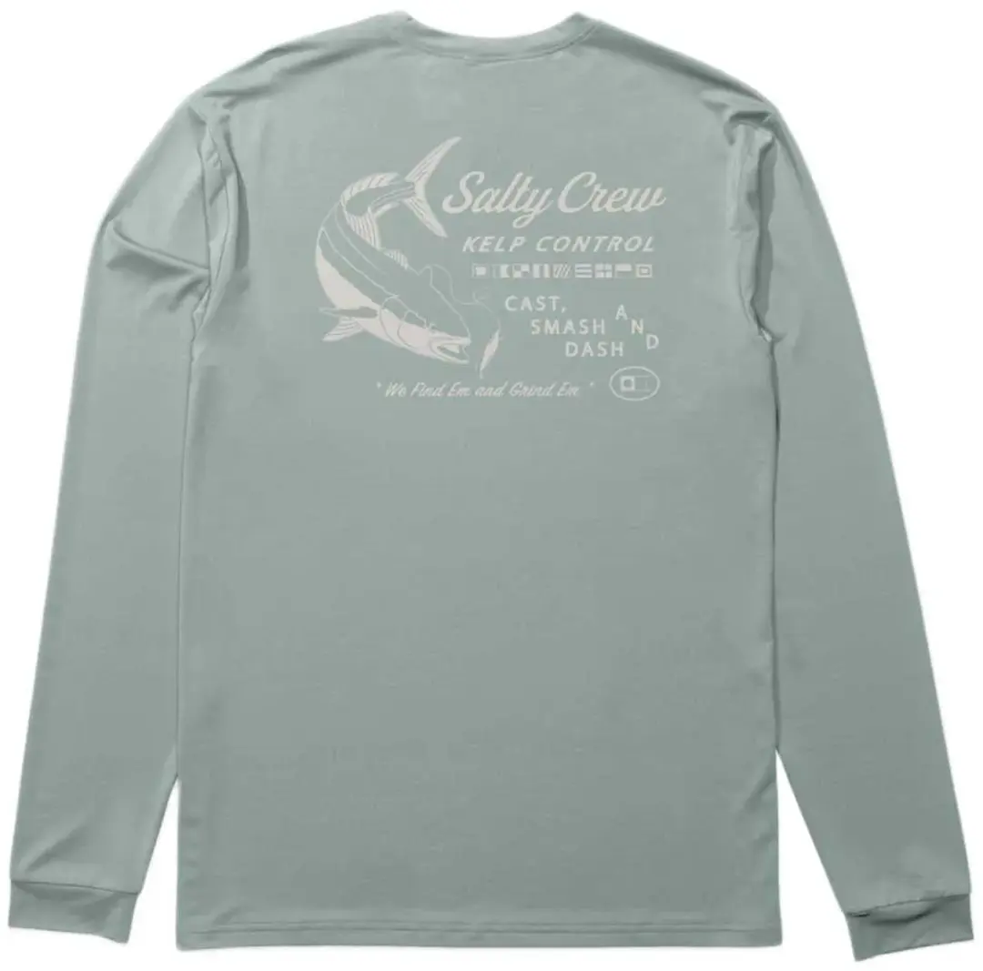 Salty Crew Kelp Control Sunshirt Rash Guard Met Lange Mouwen Groen 2XL Man