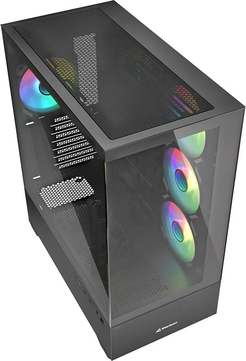 Sharkoon AK6 RGB PC Gehäuse - 4x 2.5" 2x 3.5" - Zwart