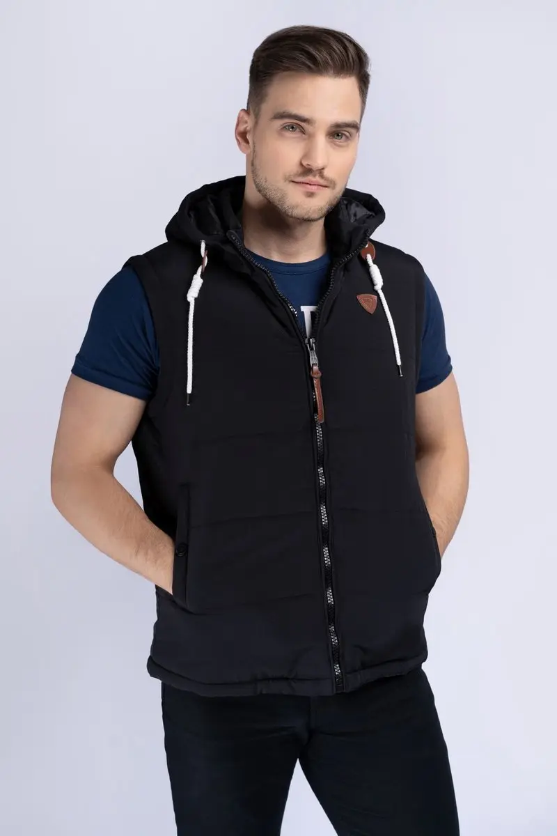 Lonsdale Winterjacke Polmear Weste mit Kapuze normale Passform Black-L