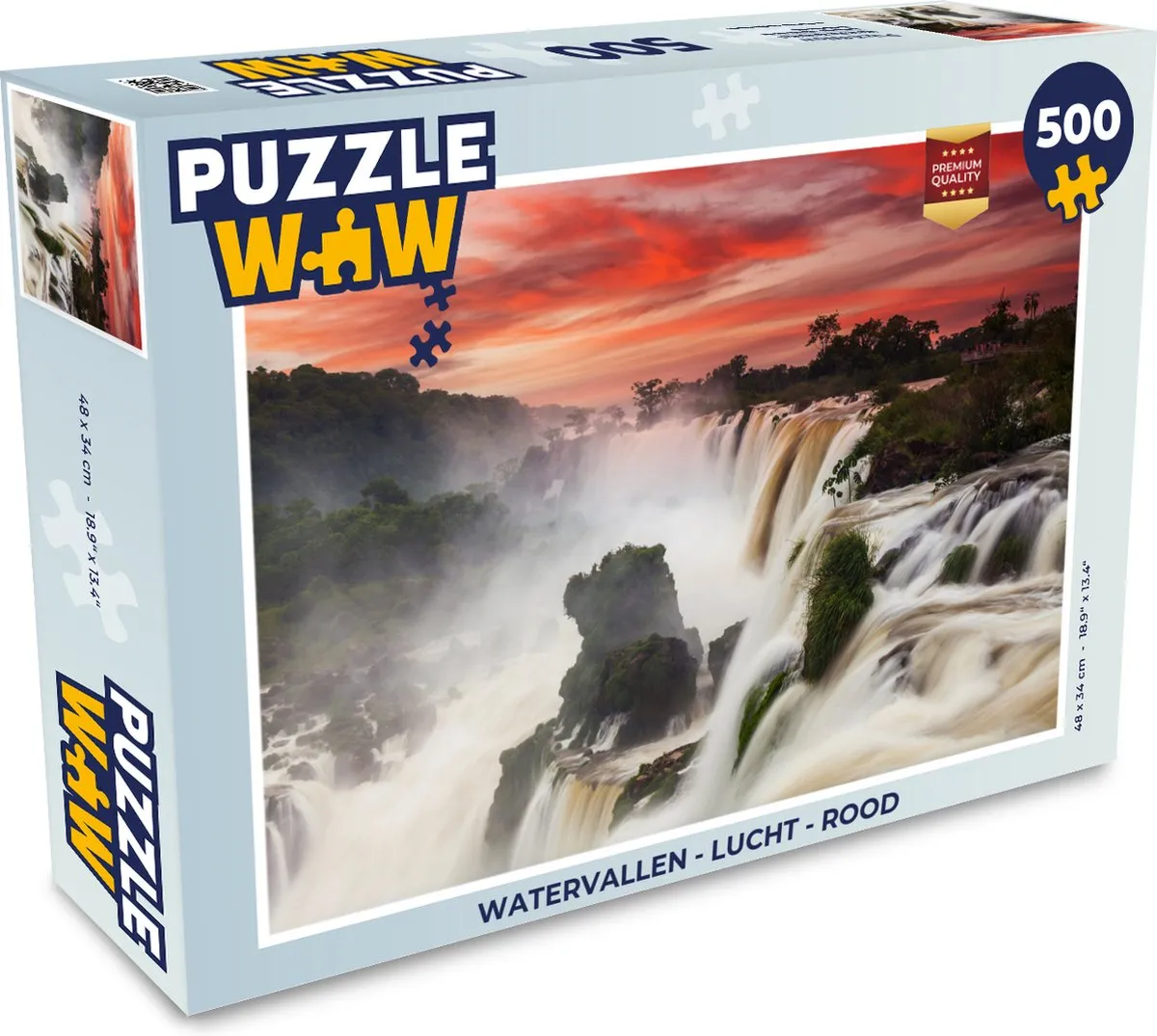 PuzzleWow Watervallen Lucht Legpuzzel 500 Stuks