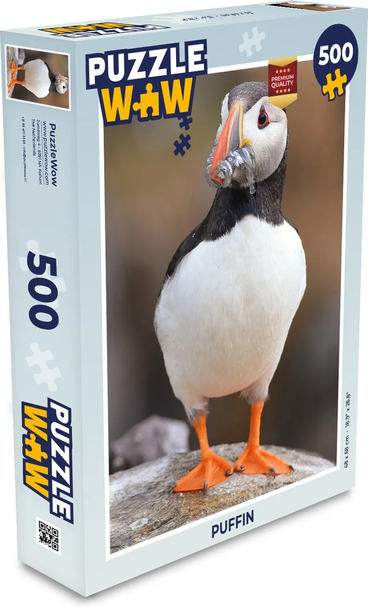 PuzzleWow Puzzel Puffin 500 Stuks