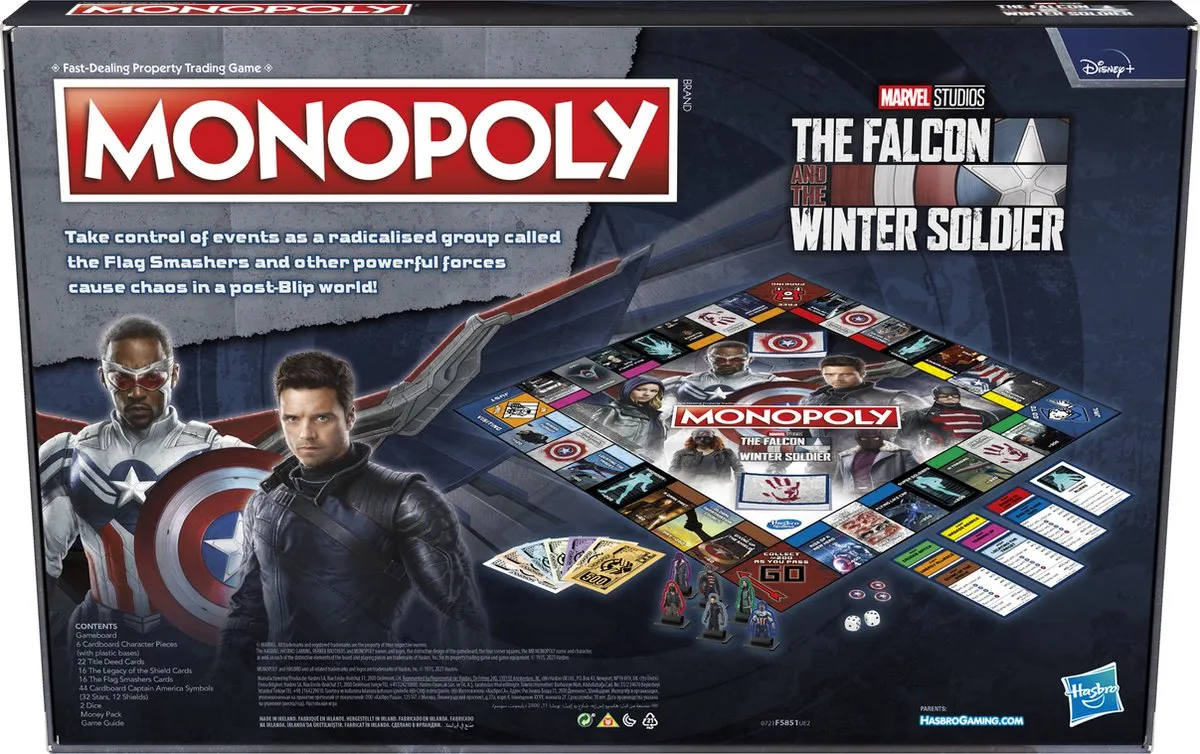 Monopoly The Falcon and The Winter Soldier Bordspel - 2-6 Spelers