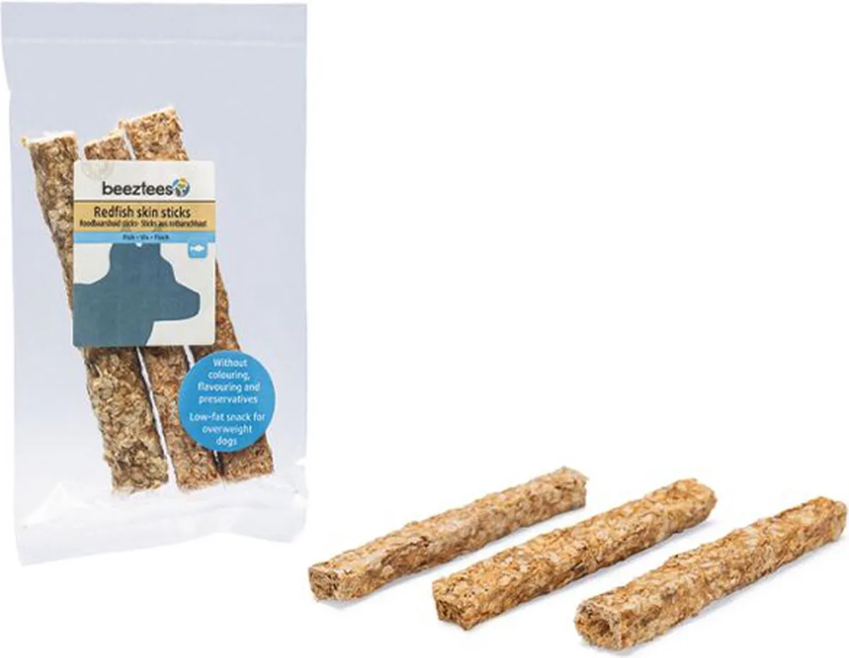 Beeztees Roodbaarshuid Stick Honden 75g - 3 Stuks