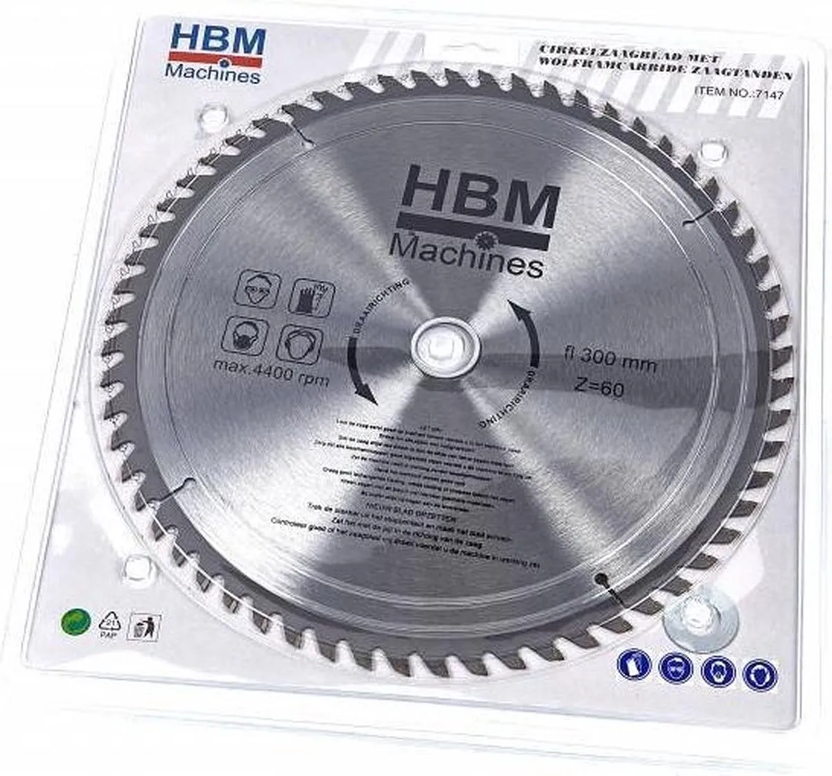 HBM HM Cirkelzaagblad 300mm 60 Tanden - Hout