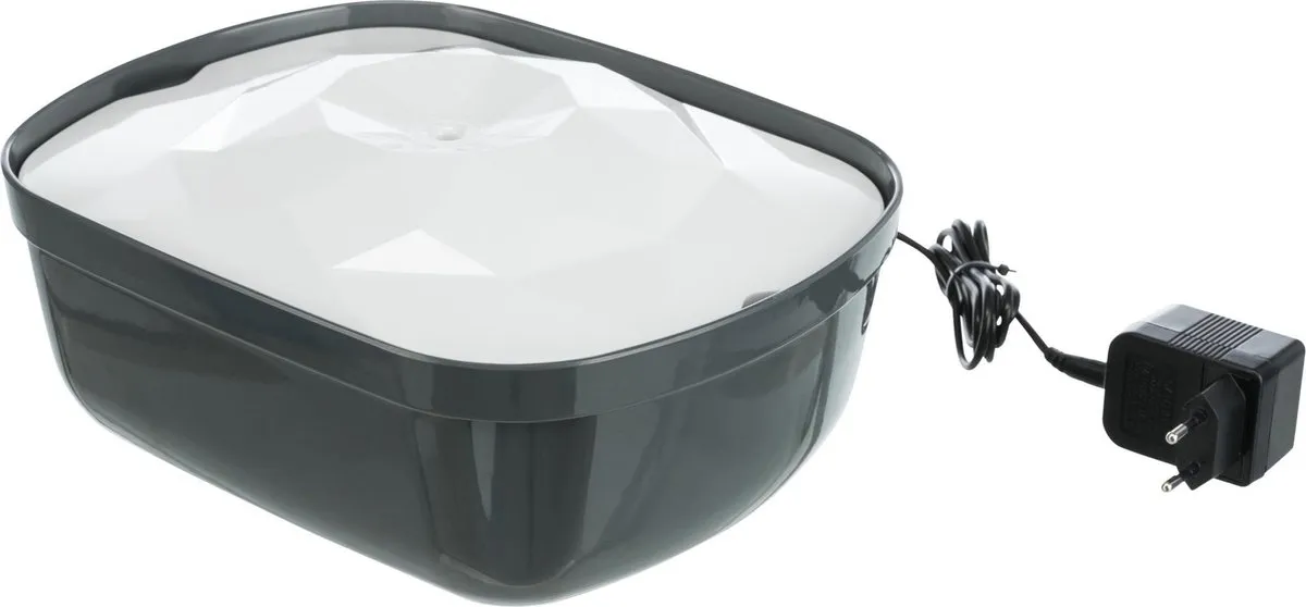 Trixie Drinkfontein Polygon Melamine - 2,5L - Grijs/Wit - afbeelding 2 van 6